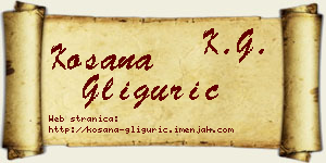 Kosana Gligurić vizit kartica